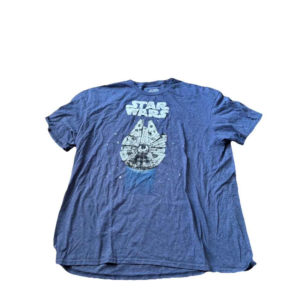 Star Wars Millennium Falcon Mad Engine Gray Graphic T-Shirt Mens 2XL